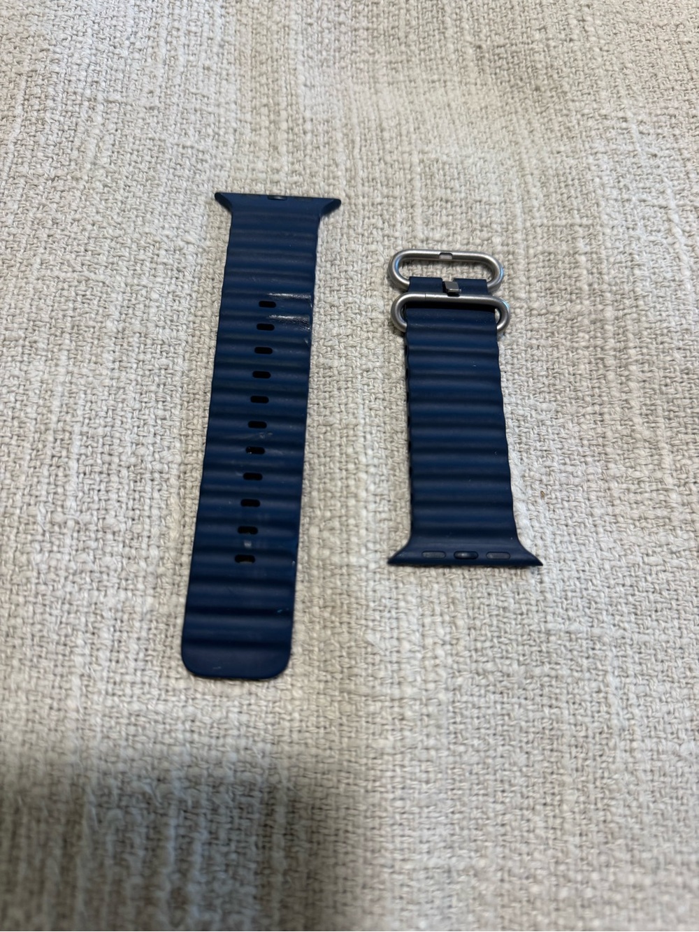 Navy Blue Silicone Apple Watch Band 49mm Metal Buckle Adjustable